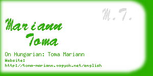 mariann toma business card